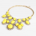 Yellow Bauble Crystal Bib Necklace